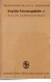 Englische Literaturgeschichte IV: Das 20. Jahrhundert.