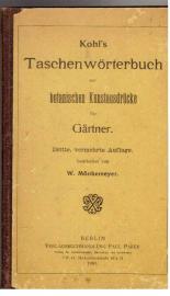 Kohls Taschenwörterbuch für Gärtner