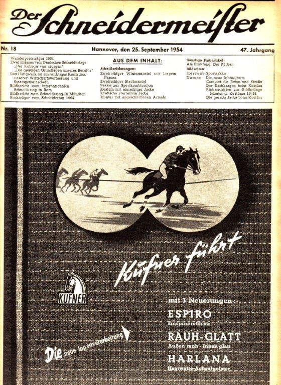 Der Schneidermeister. 47. Jahrgang, Nr. 18 (1954)