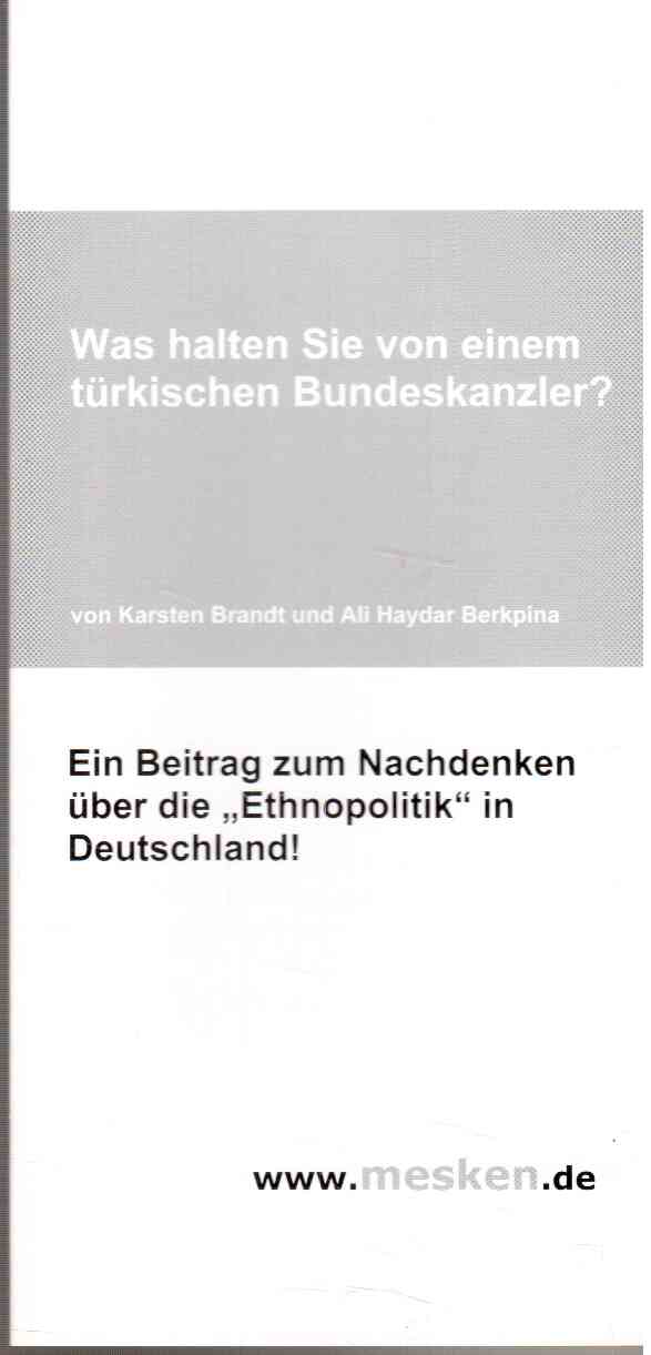 Was halten Sie von einem türkischen Bundeskanzler? Ein Beitrag zum Nachdenken über die Ethnopolitik in Deutschland!