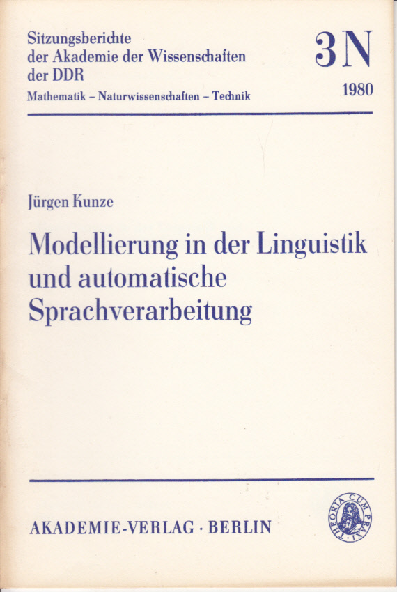 Modellierung in der Linguistik und automatische Sprachverarbeitung