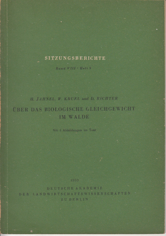 Über das biologische Gleichgewicht im Walde