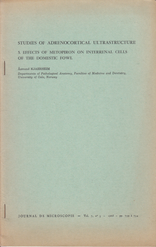Studies of Adrenocortical Ultrastructure: 5. Effects of Metopiron on Interrenal Cells of the Domestic Fowl