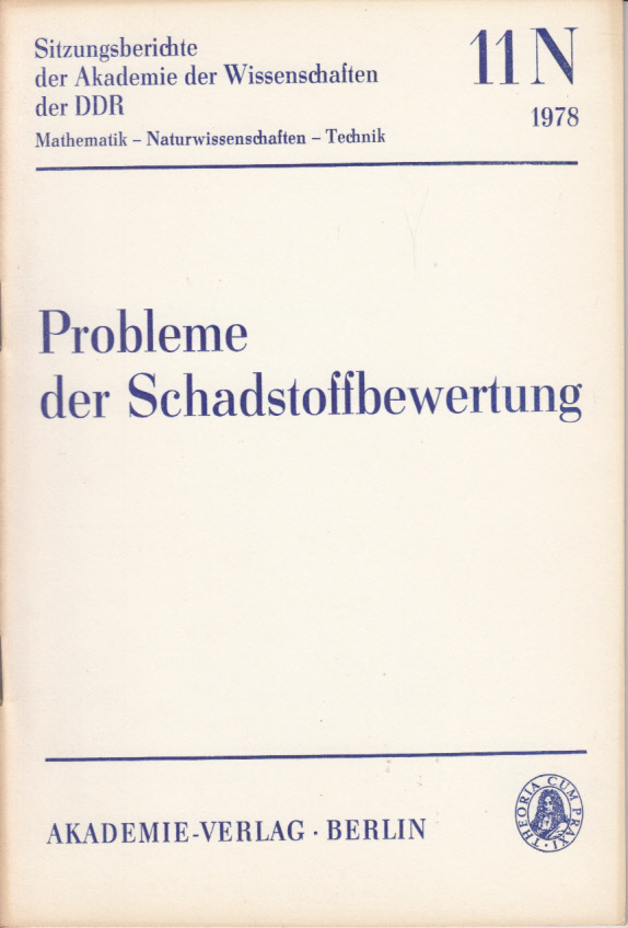 Probleme der Schadstoffbewertung