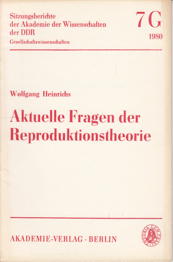 Aktuelle Fragen der Reproduktionstheorie