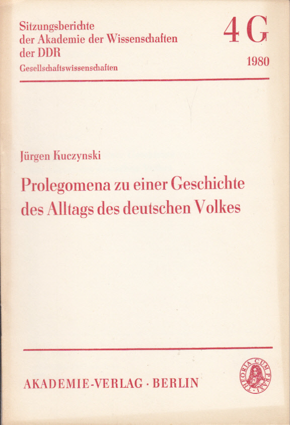 Prolegomena zu einer Geschichte der Wissenschaft. Prolegomena zu einer Geschichte der Wissenschaft.