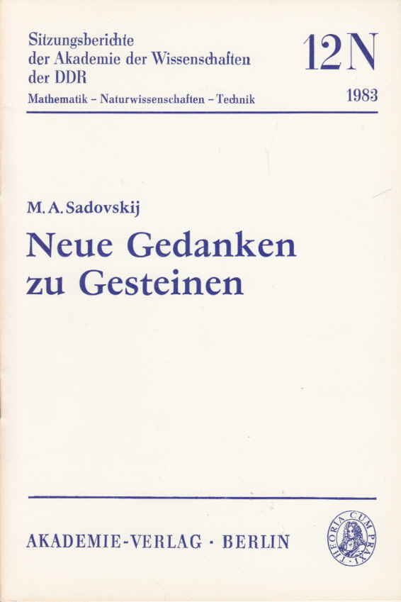 Neue Gedanken zu Gesteinen