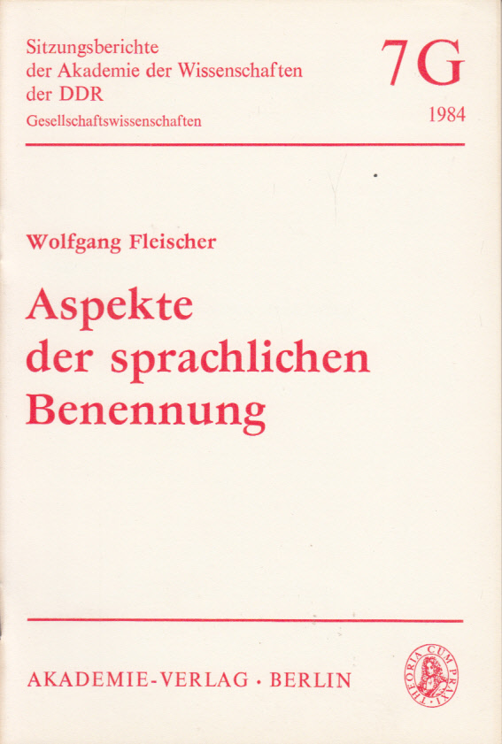 Aspekte der sprachlichen Benennung.