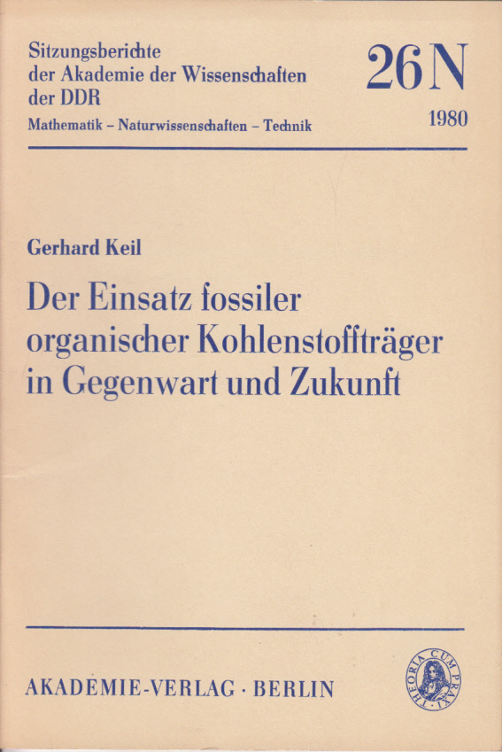 Der Einsatz fossiler organischer Kohlenstoffträger in Gegenwart und Zukunft.