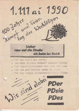 1. Mai 1990 - 100 Jahre Kampf- und Feiertag der Werktätigen