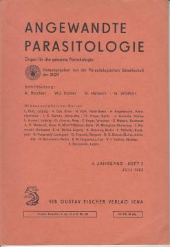 Angewandte Parasitologie : Organ für die gesamte Parasitologie. 4. Jhg., Heft 2