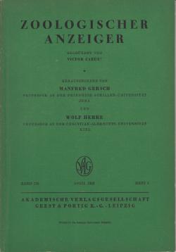 Zoologischer Anzeiger. Band 176, Heft 4
