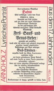 Dafnis. Lyrisches Porträt aus dem 17. Jahrhundert (Reclams Universal - Bibliothek Band 864)