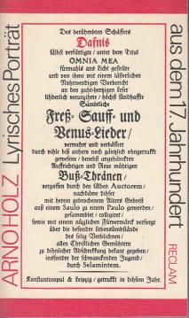 Dafnis. Lyrisches Porträt aus dem 17. Jahrhundert (Reclams Universal - Bibliothek Band 864)