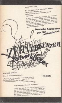 Zeitverkürzer - Deutsche Anekdoten aus fünf Jahrhunderten - Herausgegeben von Achim Roscher