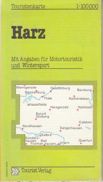 Harz: Touristenkarte mit Angaben für Motortouristik und Wintersport