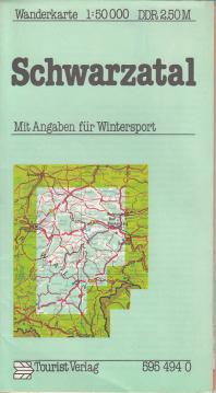 Wanderkarte Schwarzatal, mit Angaben für Wintersport, Maßstab 1. 50000