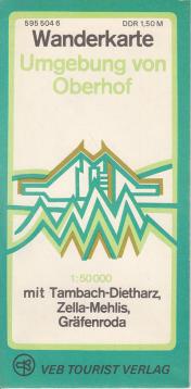Wanderkarte Umgebung von Oberhof, mit Tambach- Dietharz, Zella- Mehlis, Gräfenroda, Maßstab 1: 50000