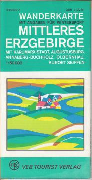 Wanderkarte mit Angaben für Wintersport - Mittleres Erzgebirge - 1:50000