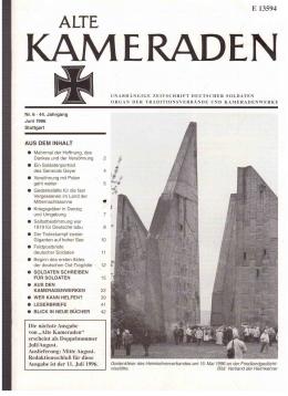 Alte Kameraden. Unabhängige Zeitschrift Deutscher Soldaten. 44. Jhg., Nr. 6 Juni 1996