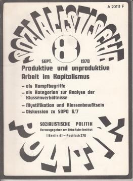 Sozialistische Politik. 2. Jahrgang, Nr. 8, Sept. 1970