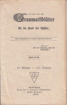Grammatikblätter für die Hand der Schüler. Eine Übungsschule zum richtigen Gebrauch der Sprache