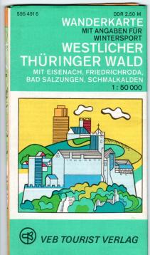 Wanderkarte Westlicher Thüringer Wald, mit Angaben für Wintersport, Maßstab 1: 50000