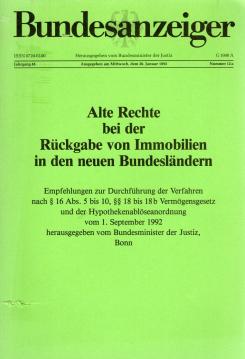 Alte Rechte bei der Rückgabe von Immobilien in den neuen Bundesländern