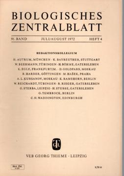 Biologisches Zentralblatt, 91. Band (1972), Heft 4
