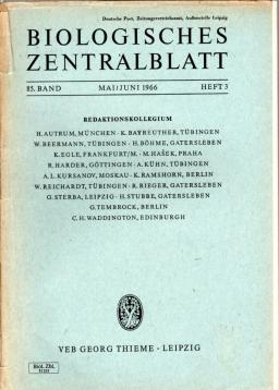 Biologisches Zentralblatt. Band 85, Heft 3 (Mai-Juni)