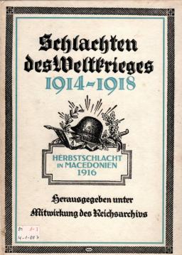 Schlachten des Weltkrieges. Herbstschlacht in Macedonien Cernabogen 1916.