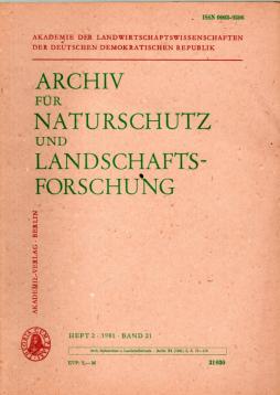 Archiv für Naturschutz und Landschaftsforschung, Band 21, Heft 2(1981)