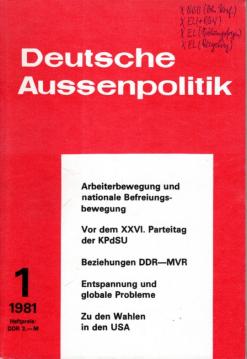 Deutsche Aussenpolitik . 26. Jhg. 1981 , Heft 1-12