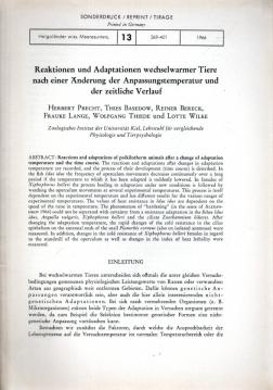 Reaktionen und Adaptionen wechselwarmer Tiere nach Änderung der Anpassungsthemperatur und der zeitliche Verlauf