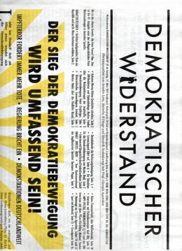 Demokratischer Widerstand. Wochenzeitung Nr. 41 ab 27. März 2021