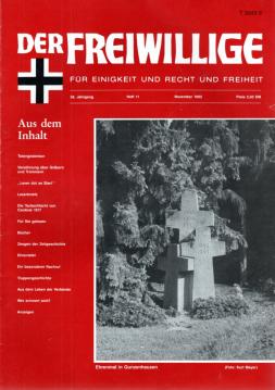 Der Freiwillige. Für Einigkeit und Recht und Freiheit 38. Jg, Heft 11