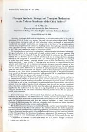 Glycogen Synthesis, Storage and Transport Mechanisms in the Yolk-sac Membrane of the Chick Embryo