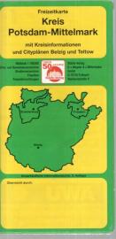 Freizeitkarte Kreis Potsdam-Mittelmark mit Kreisinformationen und Cityplänen Belzig und Teltow 
