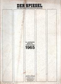 Der Spiegel. 19. Jahrgang Inhaltsverzeichnis 1965
