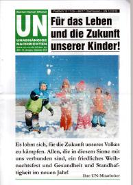 UN Unabhängige Nachrichten - Wahrheit - Klarheit - Offenheit. 50. Jhg 2018, Dezember 