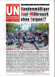 UN Unabhängige Nachrichten - Wahrheit - Klarheit - Offenheit. 50. Jhg 2018, Juni
