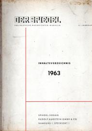 Der Spiegel. 17. Jahrgang Inhaltsverzeichnis 1963