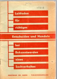 Leitfaden für richtiges Entscheiden und Handeln bei Bekanntwerden eines Sachverhaltes
