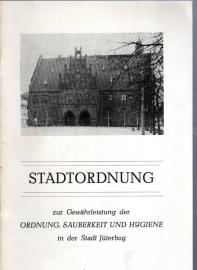 Stadtordnung zur Gewährleistung der Ordnung, Sauberkeit und Hygiene in der Stadt Jüterbog