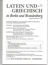 Latein und Griechisch in Berlin und Brandenburg, Mitteilungsblatt XLVIII. Jg. Heft 2 (2004)