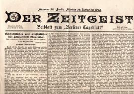 DER ZEITGEIST : Beiblatt zum 