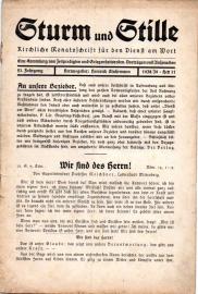 Sturm und Stille. Kirchliche Monatsschrift für den Dienst am Wort. 21.Jhg. 1938/39 Heft 11